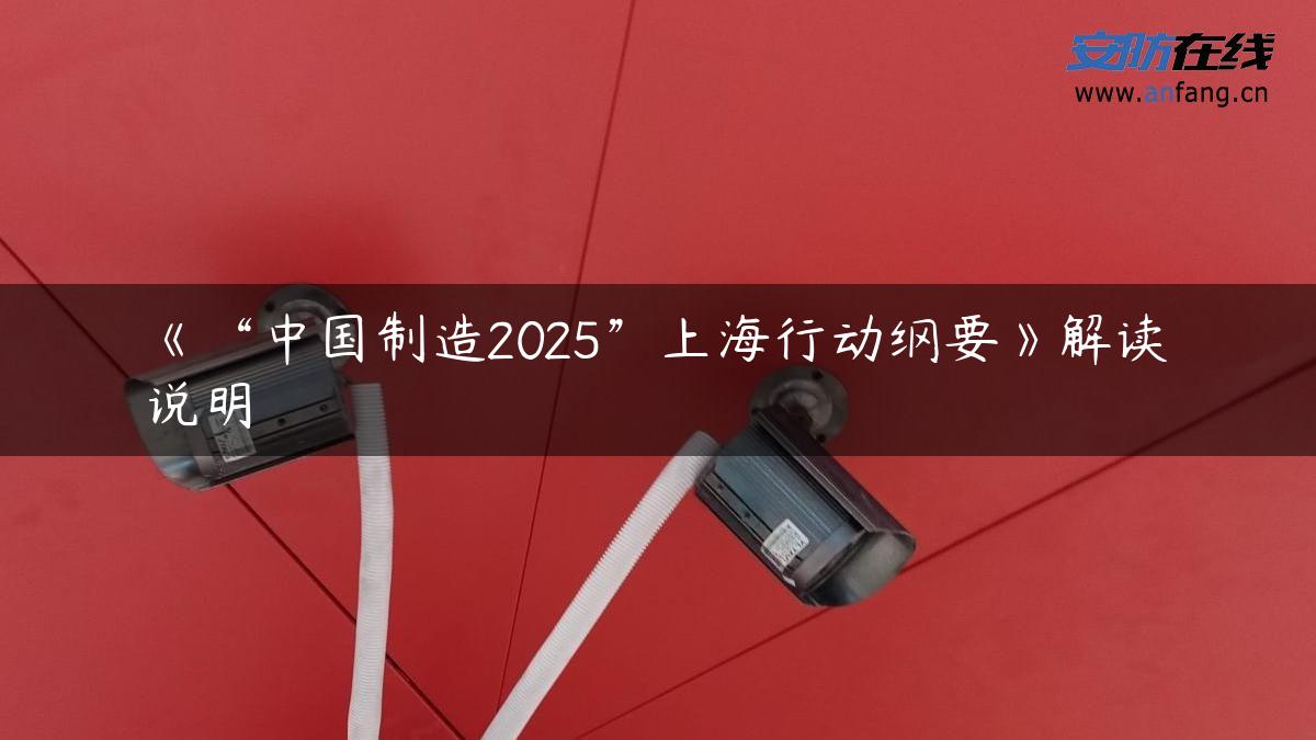 《“中国制造2025”上海行动纲要》解读说明