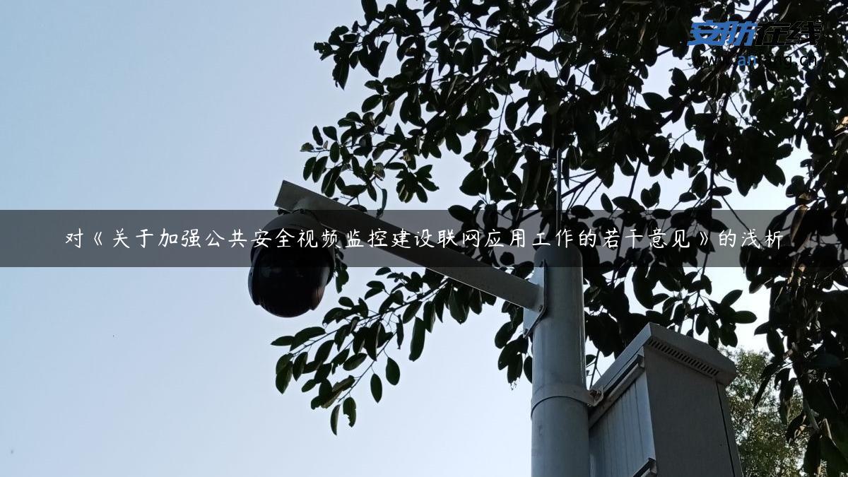 对《关于加强公共安全视频监控建设联网应用工作的若干意见》的浅析