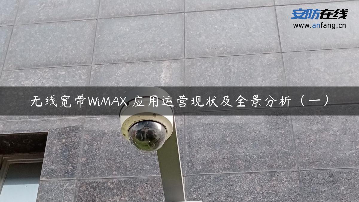 无线宽带WiMAX 应用运营现状及全景分析（一）