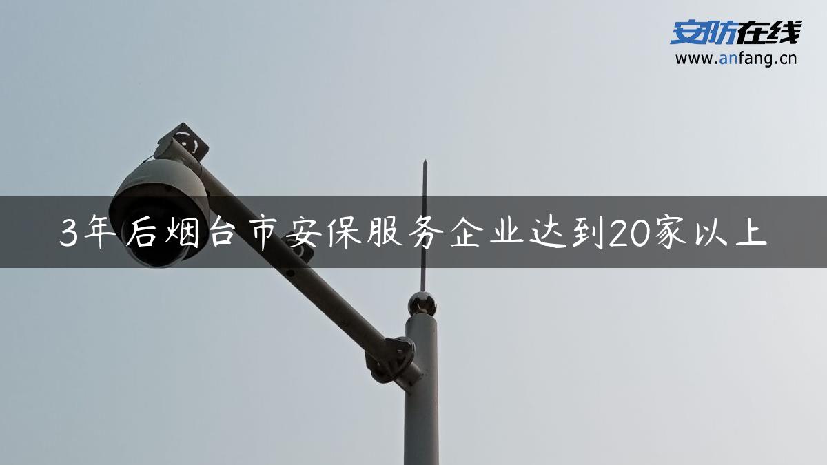 3年后烟台市安保服务企业达到20家以上