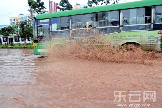 大凤路因地势低洼，一遇大雨便容易水淹路面。