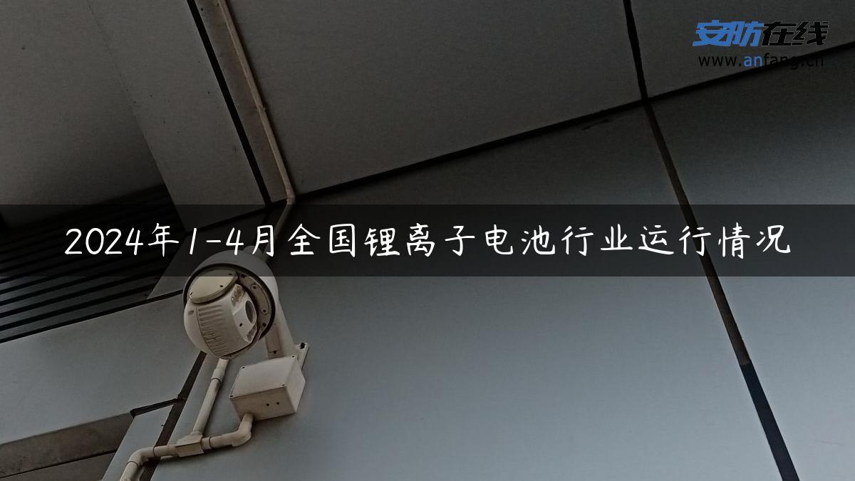 2024年1-4月全国锂离子电池行业运行情况