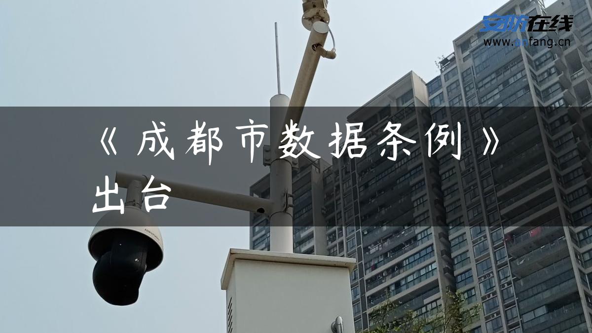 《成都市数据条例》出台