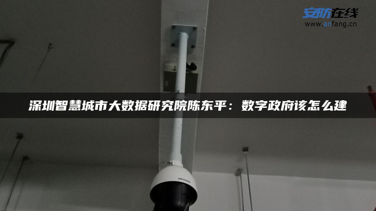 深圳智慧城市大数据研究院陈东平：数字政府该怎么建