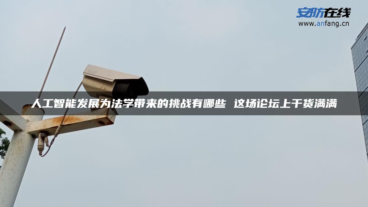 人工智能发展为法学带来的挑战有哪些 这场论坛上干货满满