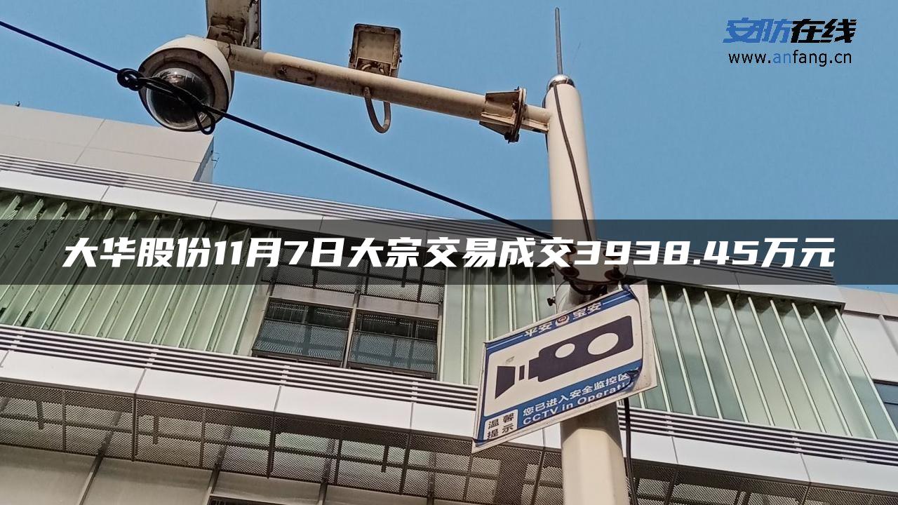 大华股份11月7日大宗交易成交3938.45万元