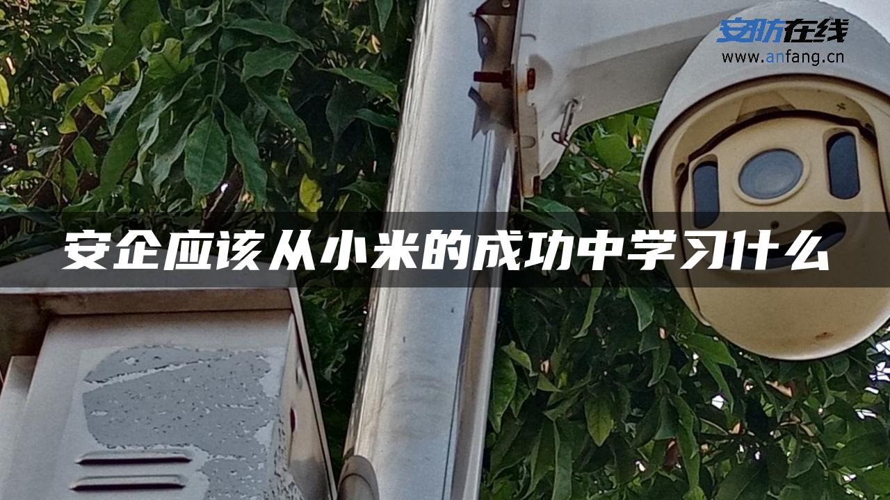 安企应该从小米的成功中学习什么