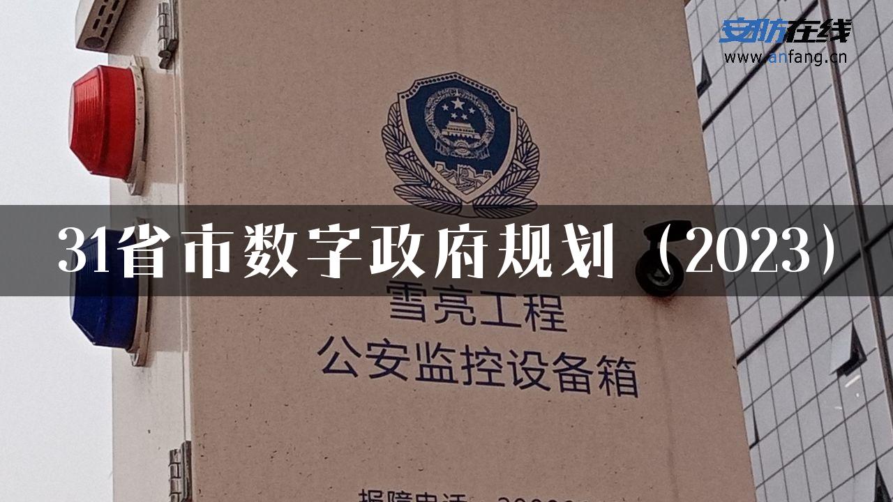 31省市数字政府规划（2023）