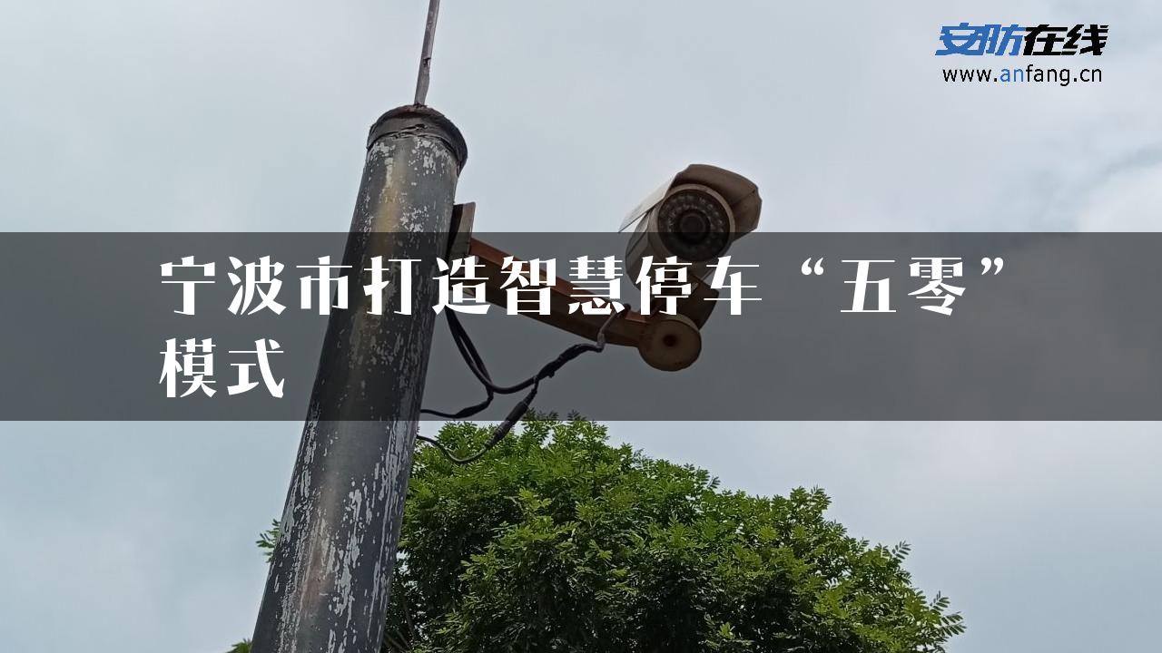 宁波市打造智慧停车“五零”模式