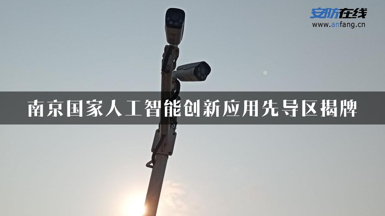 南京国家人工智能创新应用先导区揭牌