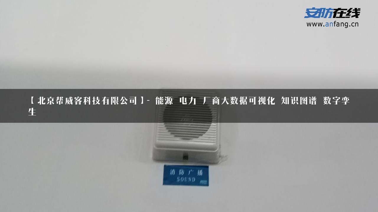 【北京帮威客科技有限公司】- 能源_电力_厂商大数据可视化_知识图谱_数字孪生_