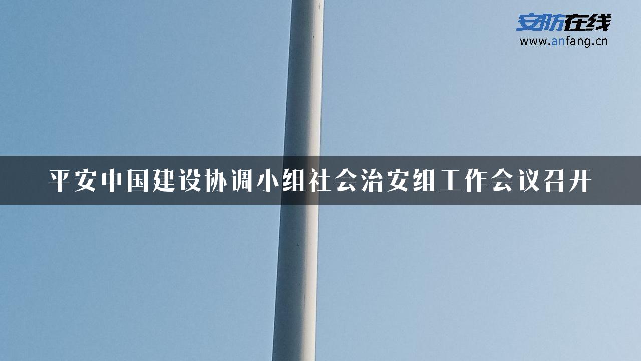 平安中国建设协调小组社会治安组工作会议召开