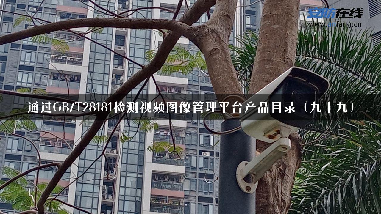 通过GB/T28181检测视频图像管理平台产品目录（九十九）