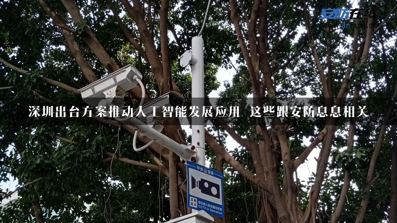 深圳出台方案推动人工智能发展应用 这些跟安防息息相关