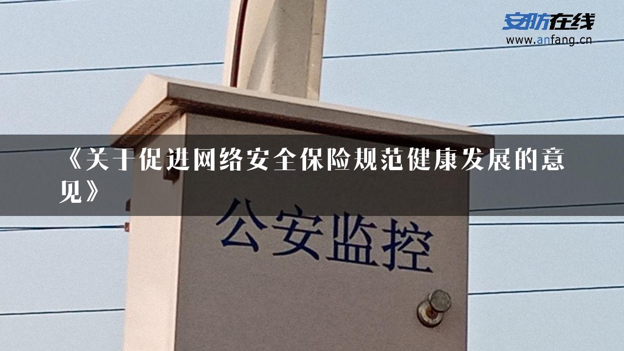 《关于促进网络安全保险规范健康发展的意见》