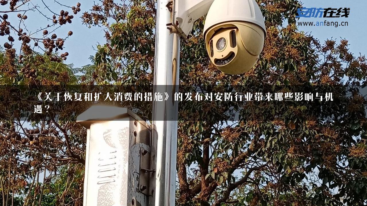 《关于恢复和扩大消费的措施》的发布对安防行业带来哪些影响与机遇？