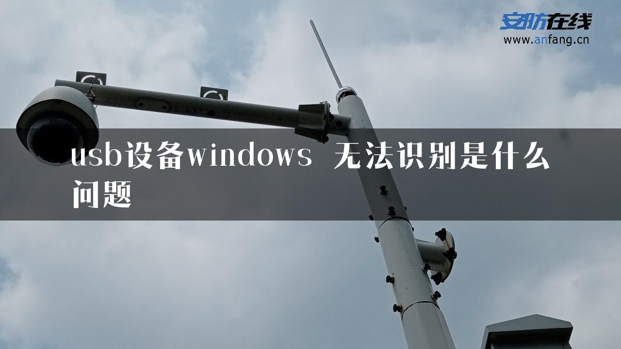 usb设备windows 无法识别是什么问题