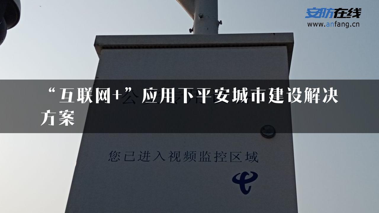 “互联网+”应用下平安城市建设解决方案