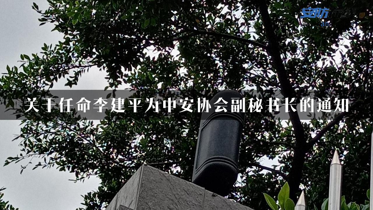 关于任命李建平为中安协会副秘书长的通知