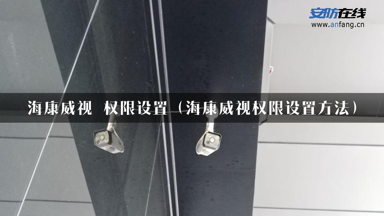 海康威视 权限设置（海康威视权限设置方法）