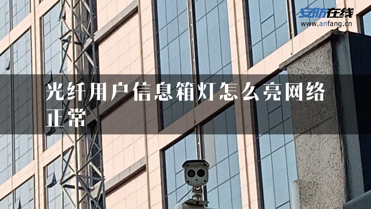 光纤用户信息箱灯怎么亮网络正常