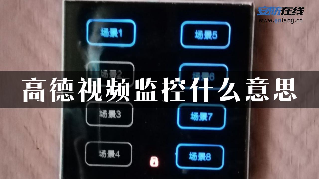 高德视频监控什么意思