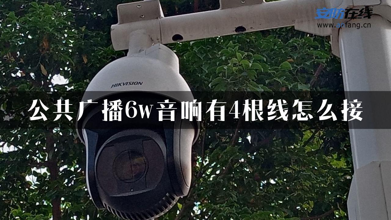 公共广播6w音响有4根线怎么接