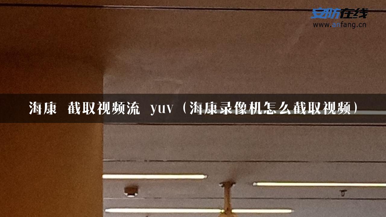 海康 截取视频流 yuv（海康录像机怎么截取视频）