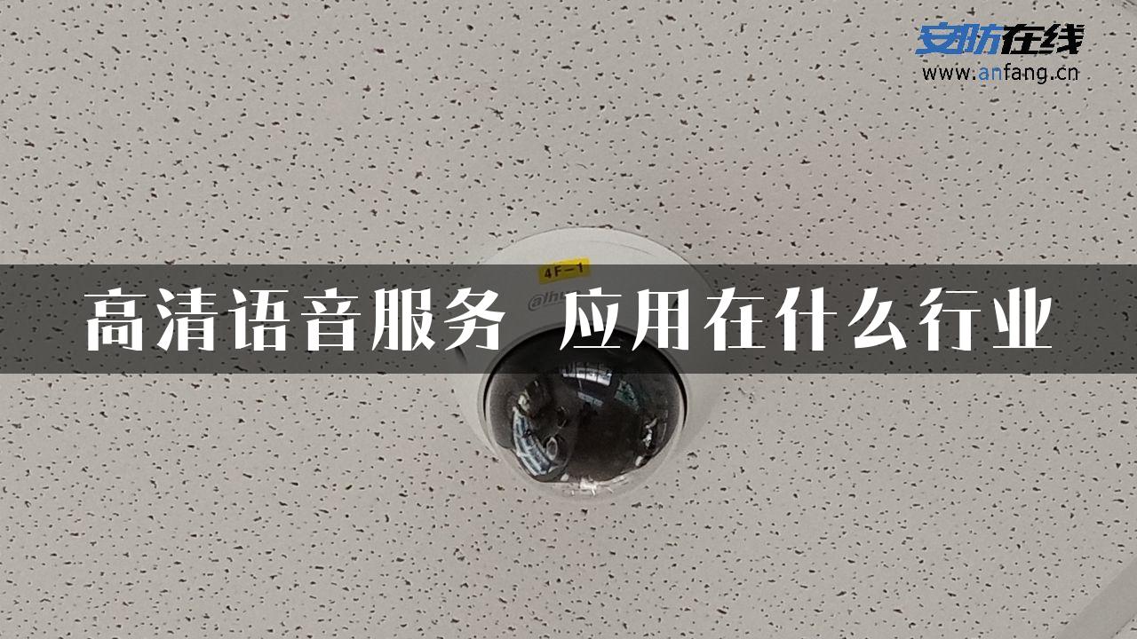 高清语音服务 应用在什么行业