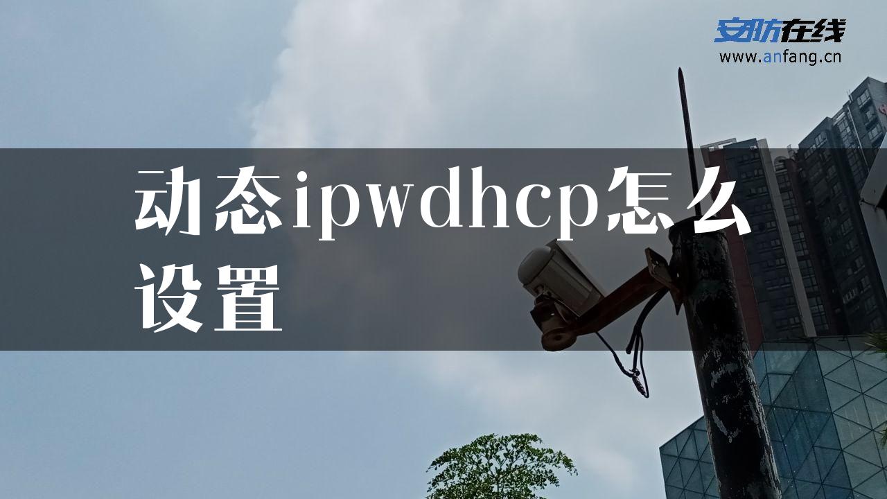 动态ipwdhcp怎么设置