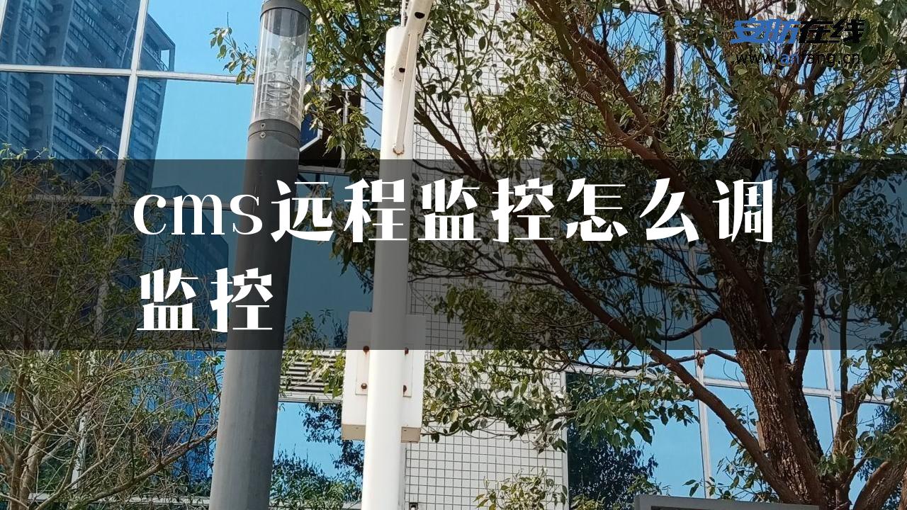 cms远程监控怎么调监控