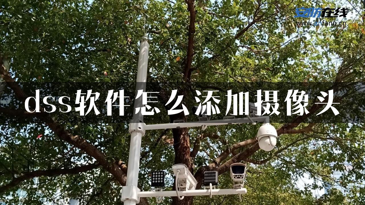 dss软件怎么添加摄像头