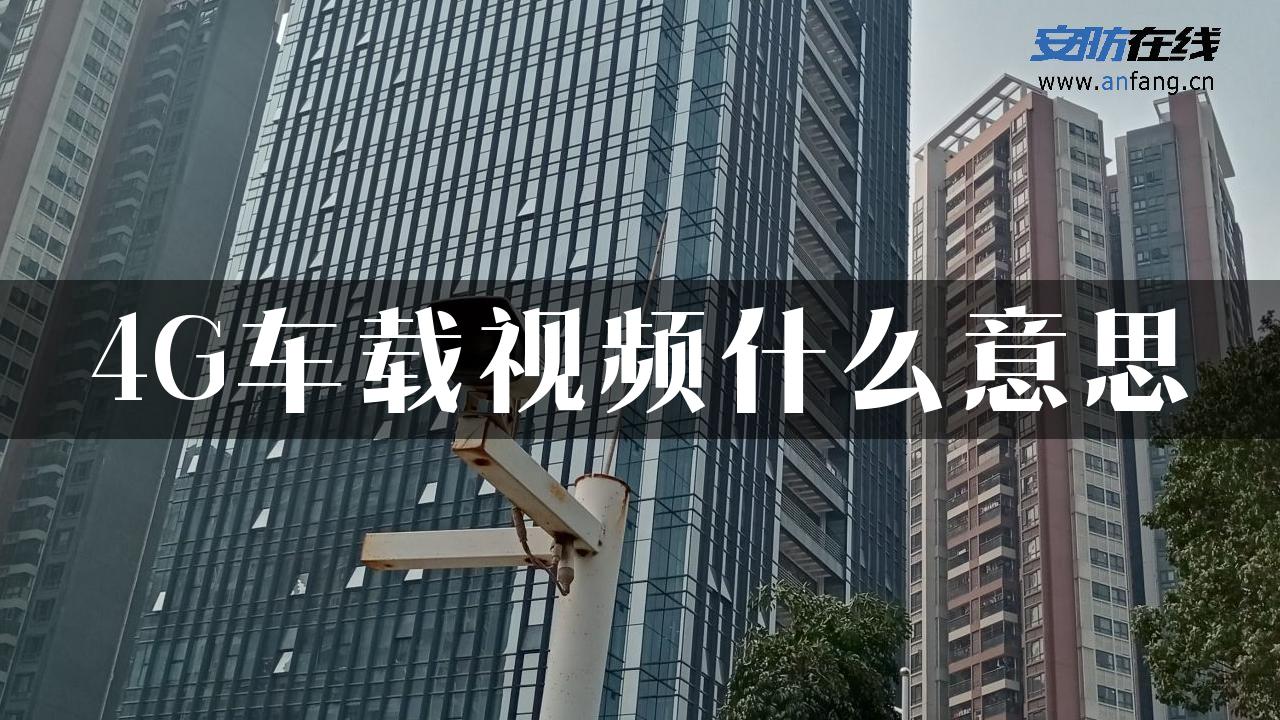 4G车载视频什么意思