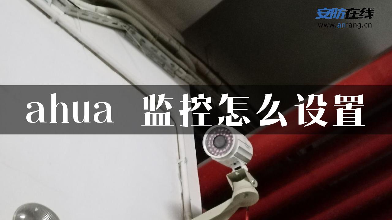 ahua 监控怎么设置