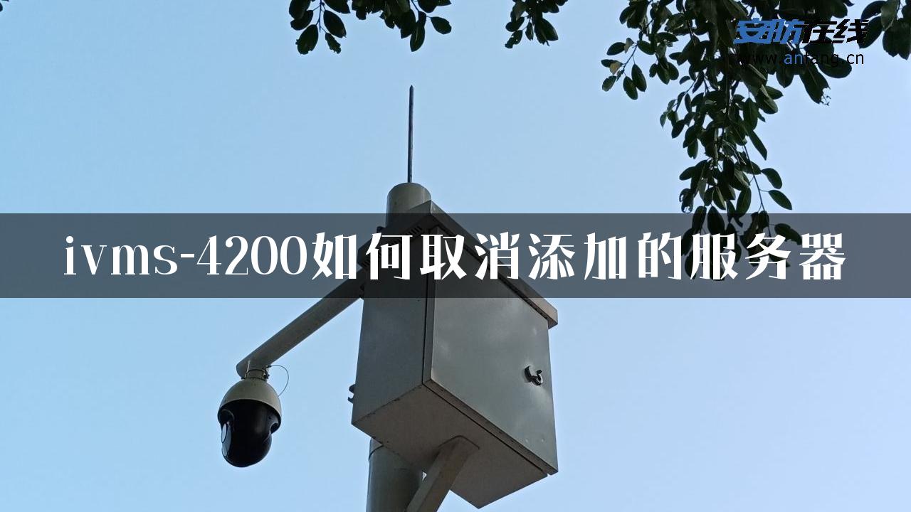 ivms-4200如何取消添加的服务器