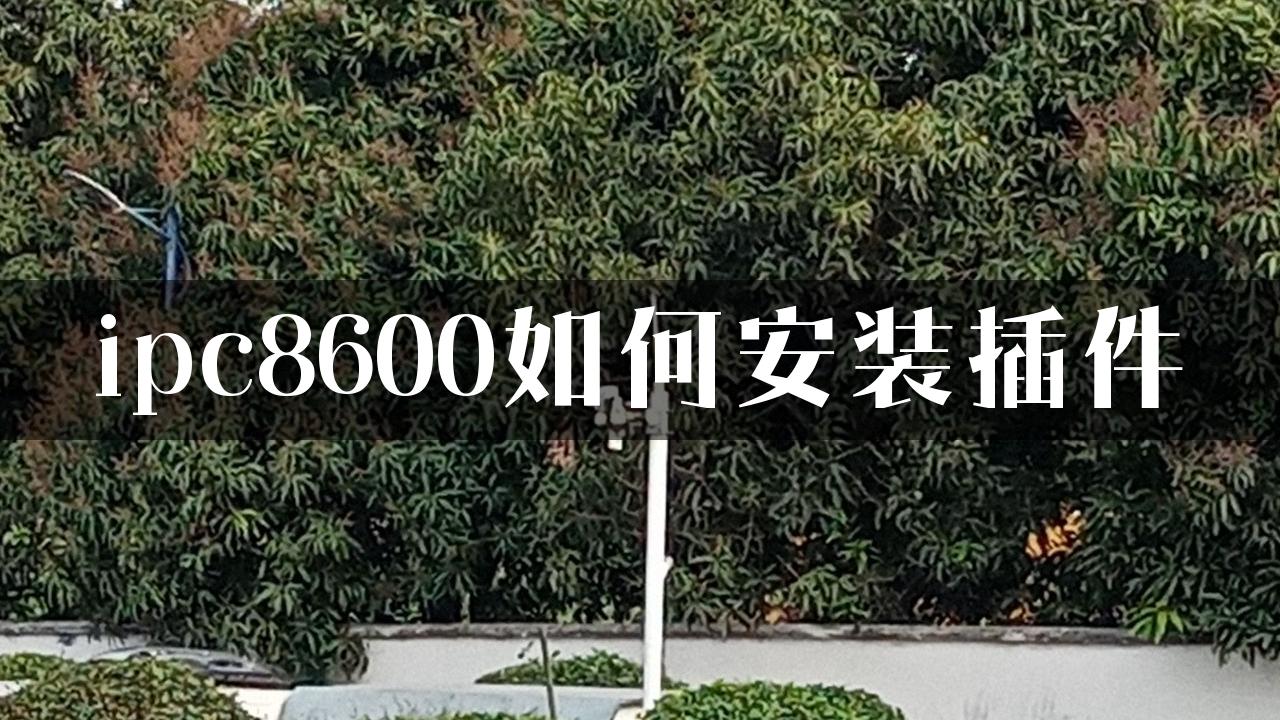 ipc8600如何安装插件