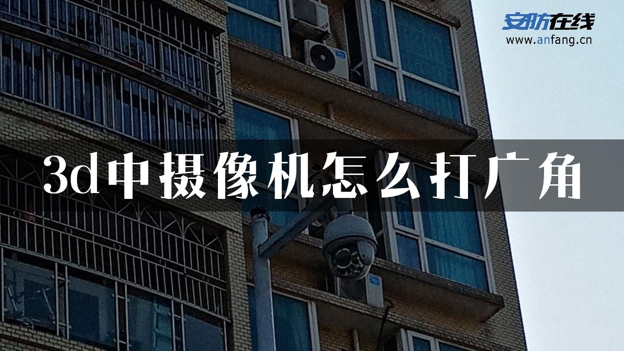 3d中摄像机怎么打广角