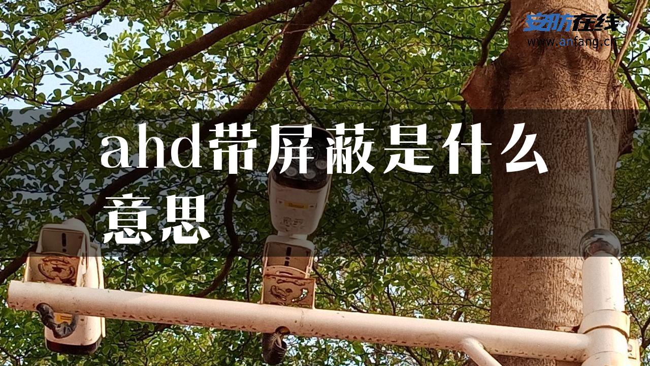 ahd带屏蔽是什么意思