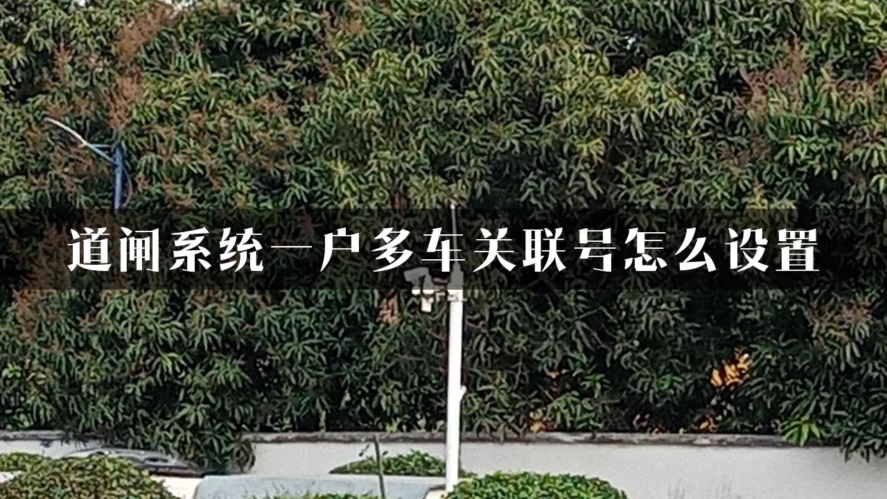 道闸系统一户多车关联号怎么设置