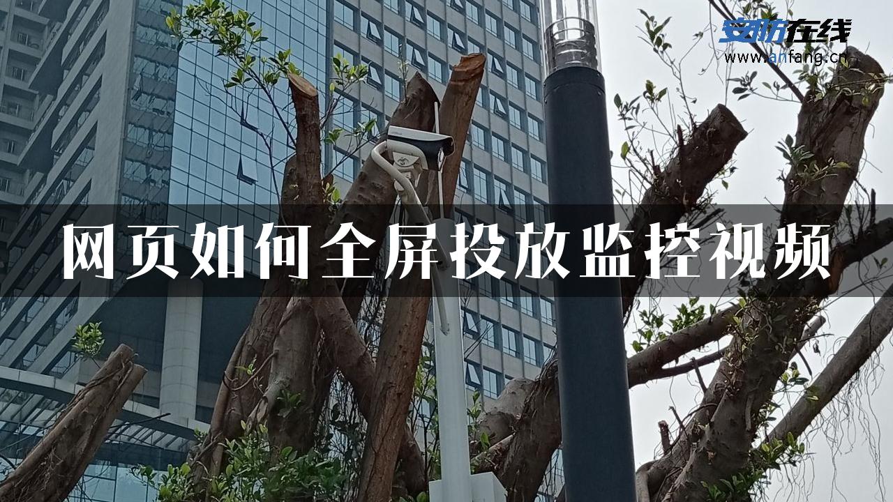 网页如何全屏投放监控视频