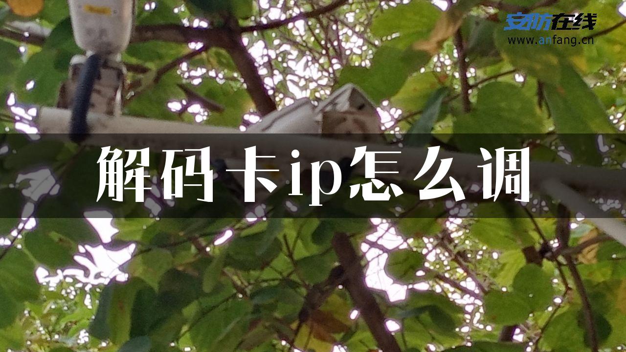 解码卡ip怎么调