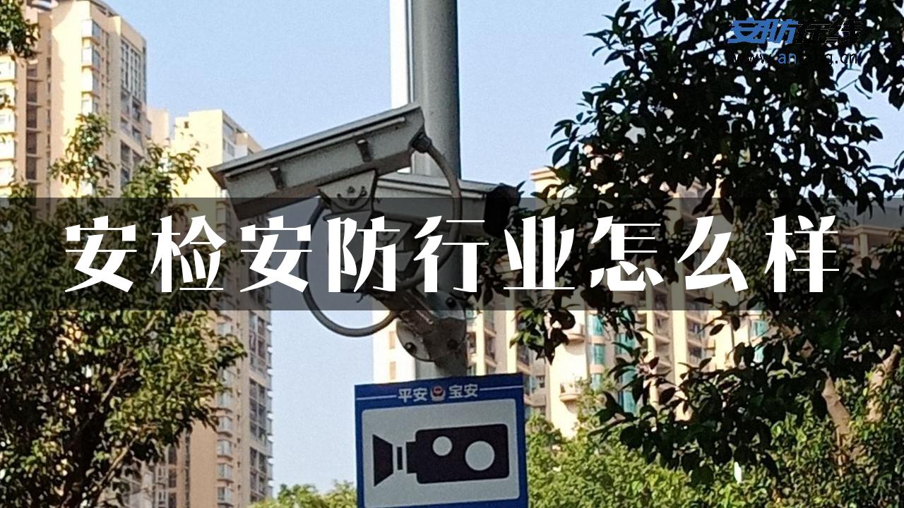 安检安防行业怎么样