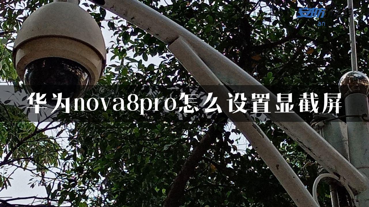 华为nova8pro怎么设置显截屏