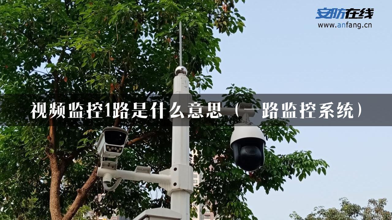 视频监控1路是什么意思（一路监控系统）