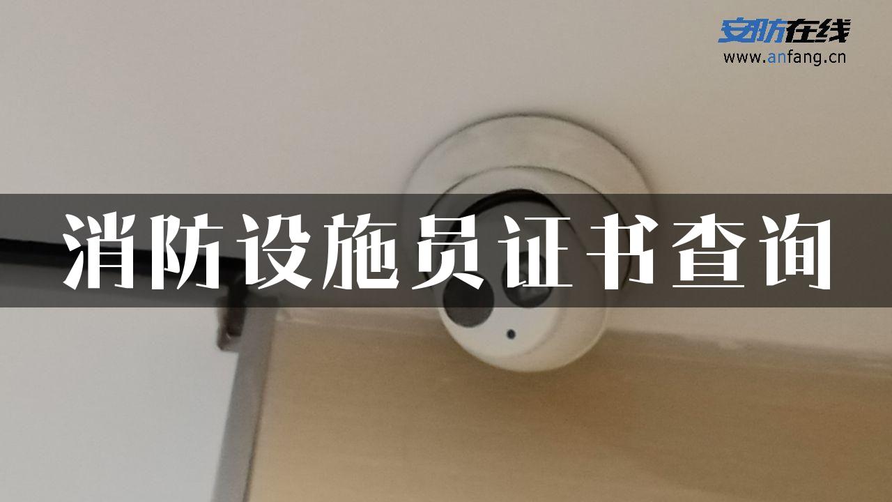 消防设施员证书查询