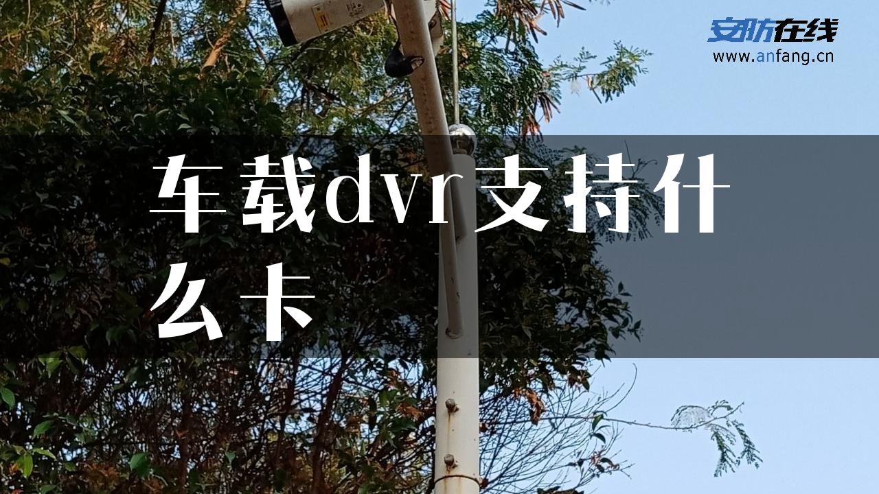 车载dvr支持什么卡