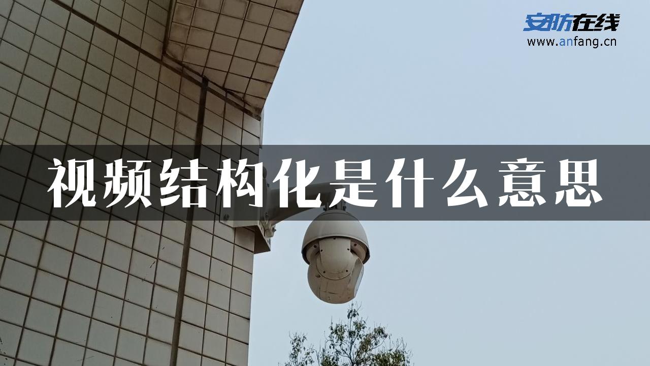 视频结构化是什么意思