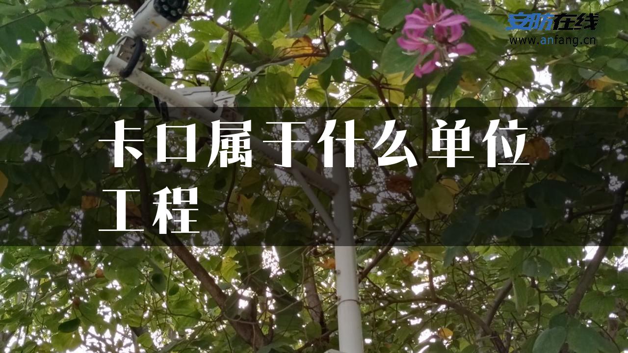 卡口属于什么单位工程