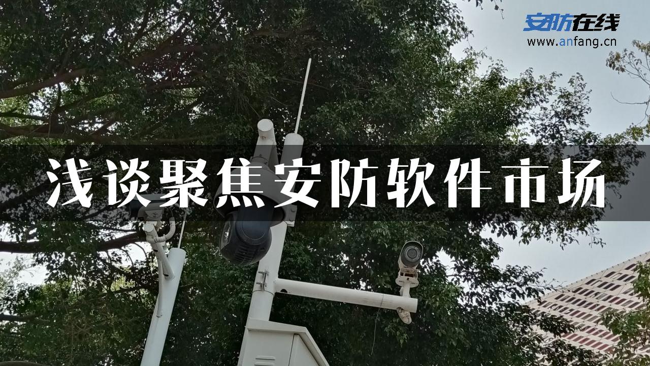 浅谈聚焦安防软件市场