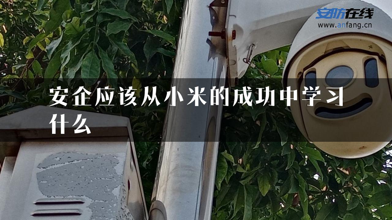 安企应该从小米的成功中学习什么